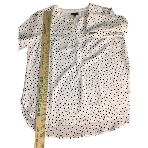 Talbots White Ladies Blouse Polka Dots Long Sleeve Small Petite - Picture 7 of 8